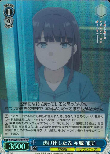 Akagi Ikumi SR SBY/W136-084S - Bunny girl senpai -Rascal Does Not Dream of Santa Claus-