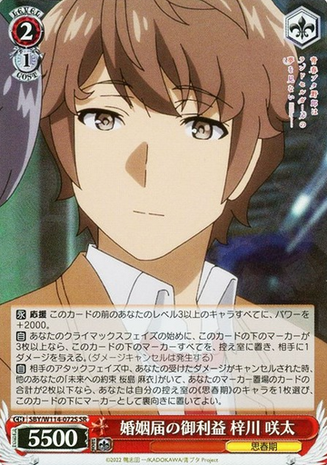 Azusagawa Sakuta SR SBY/W114-072S - Bunny girl senpai series